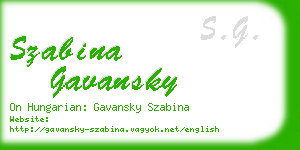 szabina gavansky business card